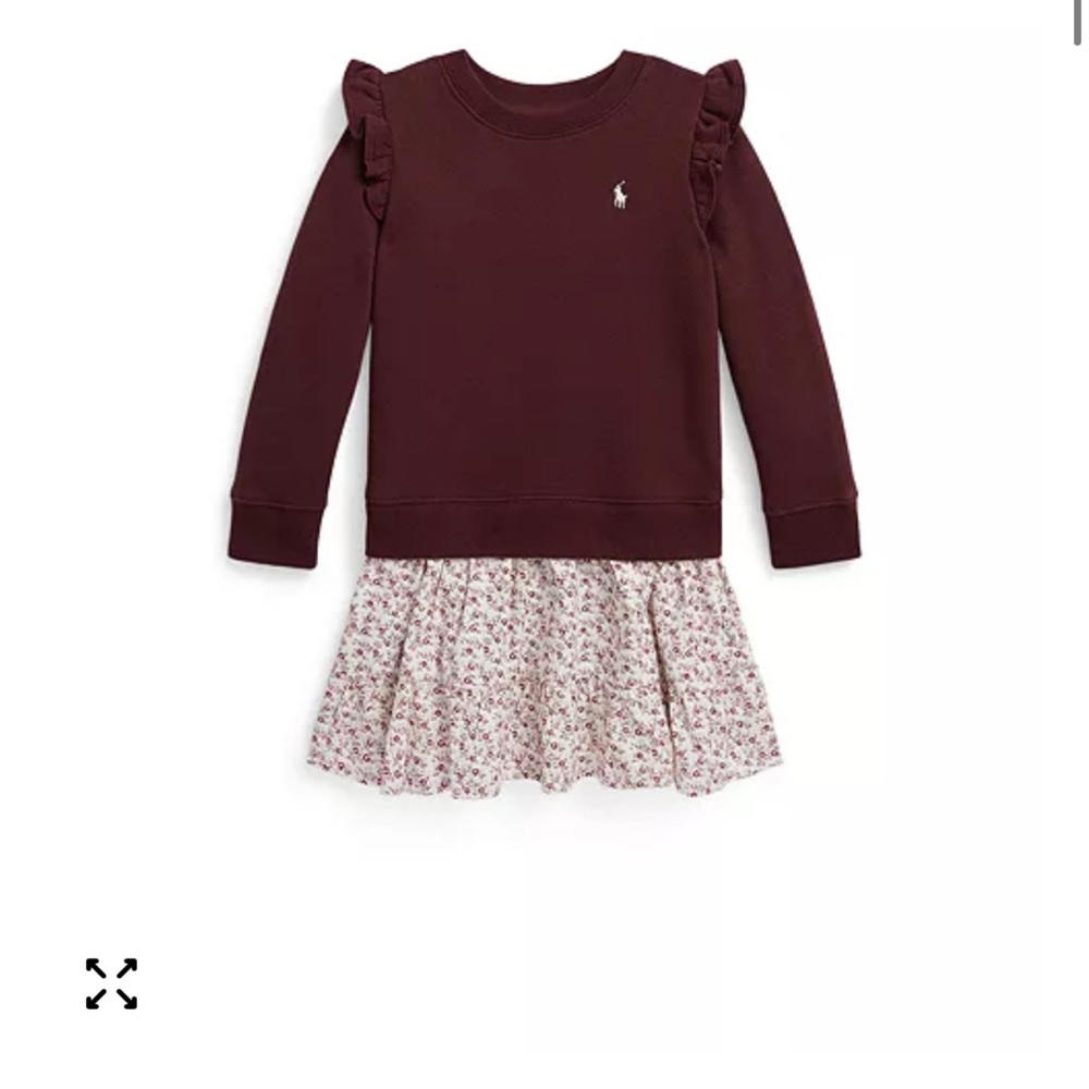 Polo Ralph Lauren big Girls' Floral Fleece Sweatshirt Dress Sz L